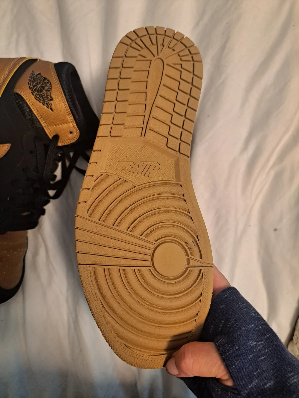 Jordan Men's High-Top Sneakers in Black and Gold